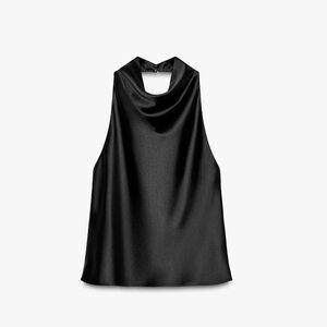 Zara Black Satin Blouse